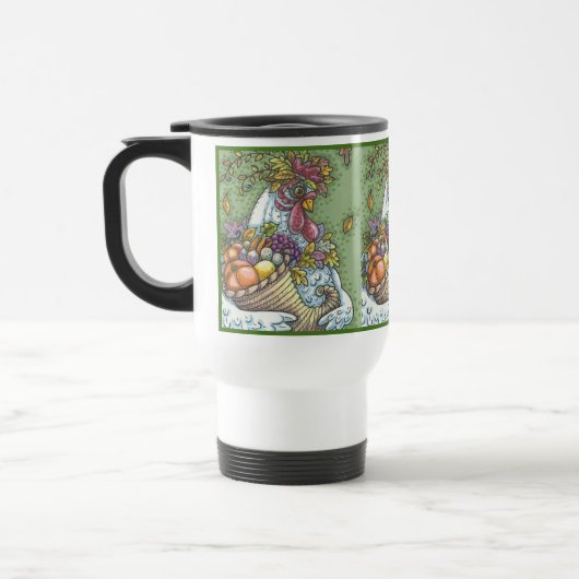 CORNUCOPIA HEN, THANKSGIVING CHICKEN TRAVEL MUG REISBEKER (Links)