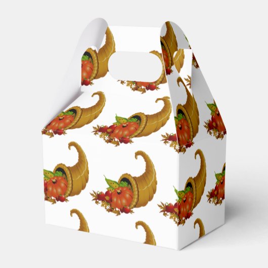 Cornucopia / Hoorn van Overvloed Gelukkige Thanksg Bedankdoosjes (Achterkant)