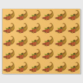 Cornucopia / Hoorn van overvloedig Sinaasappel Cadeaupapier (Vlak)