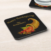 Cornucopia / Horn of Plenty Personalized Bier Onderzetter (Linkerzijde)