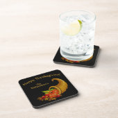 Cornucopia / Horn of Plenty Personalized Bier Onderzetter (Rechterzijde)