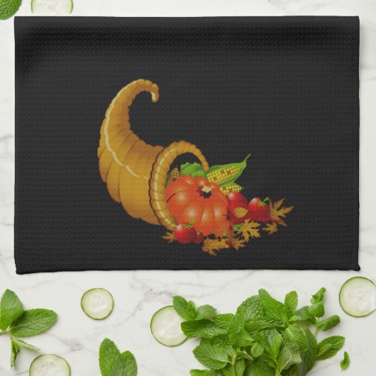 Cornucopia / Horn of Plenty Theedoek (Gevouwen)