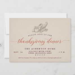 Cornucopia klassieke Thanksgiving Kaart