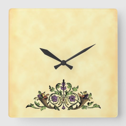 Cornucopia  kunst wandklok (Voorkant)