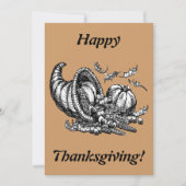 Cornucopia Line Art Holiday Thanksgiving, ZPR Kaart (Voorkant)