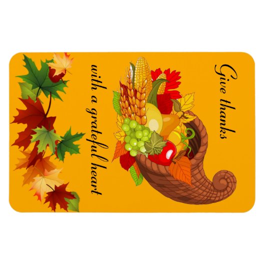  cornucopia met Thanksgiving- en kleuromstandighed Magneet (Horizontaal)