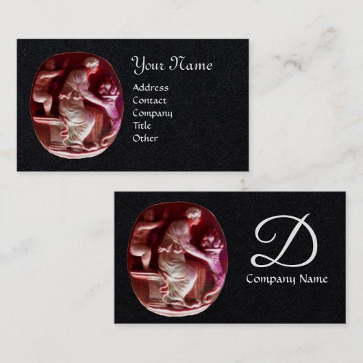 CORNUCOPIA MONOGRAM Anrique Red Black Paper Visitekaartje (Voorkant / Achterkant)