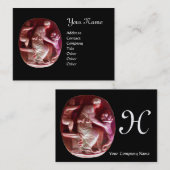 CORNUCOPIA MONOGRAM, Antiek rood zwart Visitekaartje (Voorkant / Achterkant)
