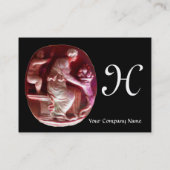 CORNUCOPIA MONOGRAM, Antiek rood zwart Visitekaartje (Achterkant)