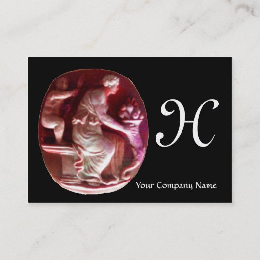 CORNUCOPIA MONOGRAM, Antiek rood zwart Visitekaartje (Achterkant)