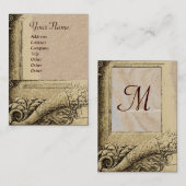 CORNUCOPIA MONOGRAM, bruin kraftpapier Visitekaartje (Voorkant / Achterkant)