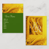 CORNUCOPIA MONOGRAM, felgeel groen Visitekaartje (Voorkant / Achterkant)