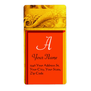 CORNUCOPIA MONOGRAM, felgeel sinaasappel Etiket