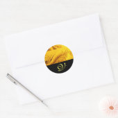 CORNUCOPIA MONOGRAM, felgeel zwart Ronde Sticker (Envelop)