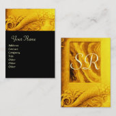 CORNUCOPIA MONOGRAM, felgeel zwart Visitekaartje (Voorkant / Achterkant)