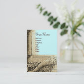 CORNUCOPIA MONOGRAM, felzwart grijs, hemelblauw Visitekaartje (Staand voorkant)