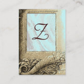 CORNUCOPIA MONOGRAM, felzwart grijs, hemelblauw Visitekaartje (Achterkant)