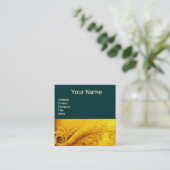 CORNUCOPIA MONOGRAM GOLD YELLOW GROENEN VIERKANTE VISITEKAARTJE (Staand voorkant)