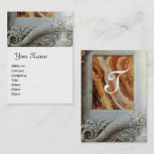 CORNUCOPIA MONOGRAM, grijs geel platina metaal Visitekaartje (Voorkant / Achterkant)