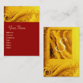 CORNUCOPIA MONOGRAM, helder goudgeel ,rood Visitekaartje (Voorkant / Achterkant)