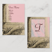 CORNUCOPIA MONOGRAM, helder zwart, grijs, roze Visitekaartje (Voorkant / Achterkant)