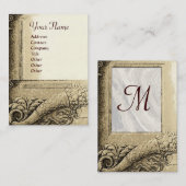 CORNUCOPIA MONOGRAM, helder zwart wit grijs Visitekaartje (Voorkant / Achterkant)