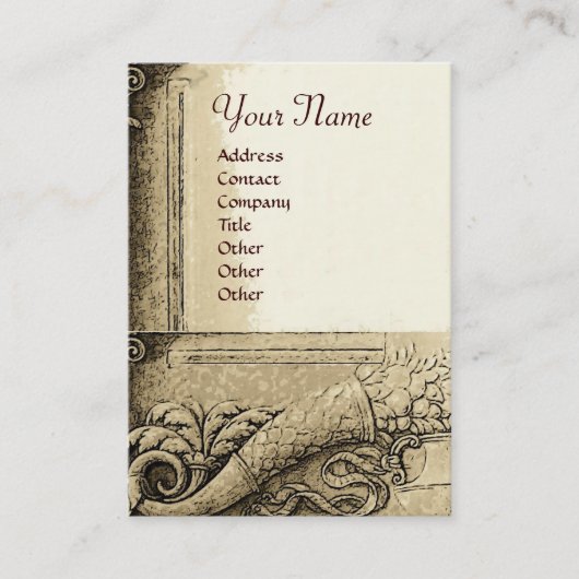 CORNUCOPIA MONOGRAM, helder zwart wit grijs Visitekaartje (Voorkant)