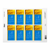 CORNUCOPIA MONOGRAM, helderblauw goudblauw Etiket (Full Sheet)