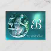 CORNUCOPIA MONOGRAM helderblauw-groen aquamarine Visitekaartje (Achterkant)