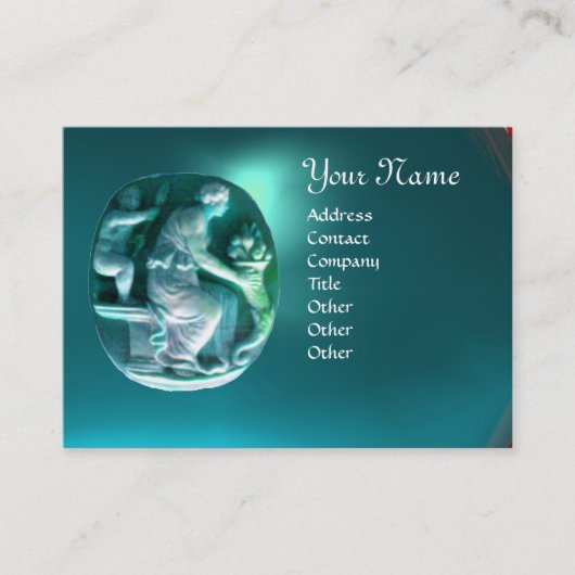 CORNUCOPIA MONOGRAM helderblauw-groen aquamarine Visitekaartje (Voorkant)