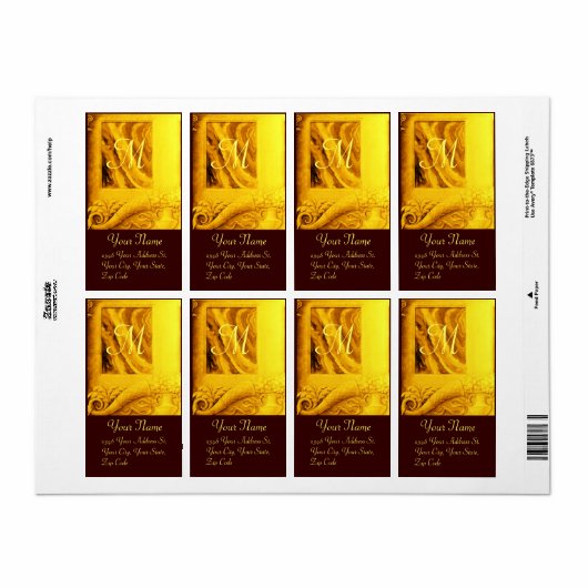 CORNUCOPIA MONOGRAM, helderbruin Etiket (Full Sheet)