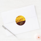 CORNUCOPIA MONOGRAM, helderbruin Ronde Sticker (Envelop)