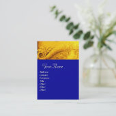 CORNUCOPIA MONOGRAM, heldergeel, blauw Visitekaartje (Staand voorkant)