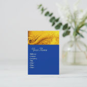 CORNUCOPIA MONOGRAM, heldergeel, blauw Visitekaartje (Staand voorkant)