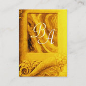 CORNUCOPIA MONOGRAM, heldergeel, blauw Visitekaartje (Achterkant)