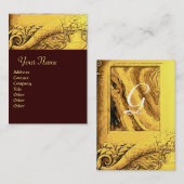 CORNUCOPIA MONOGRAM, heldergeel, bruin Visitekaartje (Voorkant / Achterkant)