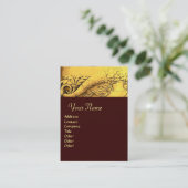 CORNUCOPIA MONOGRAM, heldergeel, bruin Visitekaartje (Staand voorkant)