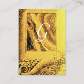 CORNUCOPIA MONOGRAM, heldergeel, bruin Visitekaartje (Achterkant)