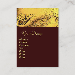 CORNUCOPIA MONOGRAM, heldergeel, bruin Visitekaartje