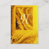 CORNUCOPIA MONOGRAM heldergoudgeel, blauwgroen, bl Visitekaartje (Achterkant)