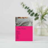 CORNUCOPIA MONOGRAM, heldergrijs, fuchsie, roze Visitekaartje (Staand voorkant)