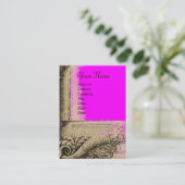 CORNUCOPIA MONOGRAM, heldergrijs, zwart, roze, fuc Visitekaartje (Staand voorkant)