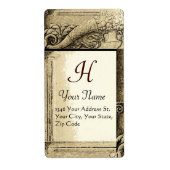 CORNUCOPIA MONOGRAM, zwart-wit grijs Etiket (Voorkant)