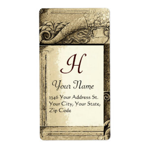 CORNUCOPIA MONOGRAM, zwart-wit grijs Etiket