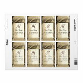 CORNUCOPIA MONOGRAM, zwart-wit grijs Etiket (Full Sheet)