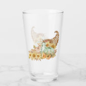 Cornucopia, pompoenen en zonnebloemen glas (Achterkant)