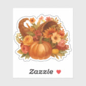 Cornucopia Pumpkin Autumn Harvest Sticker (Vel)