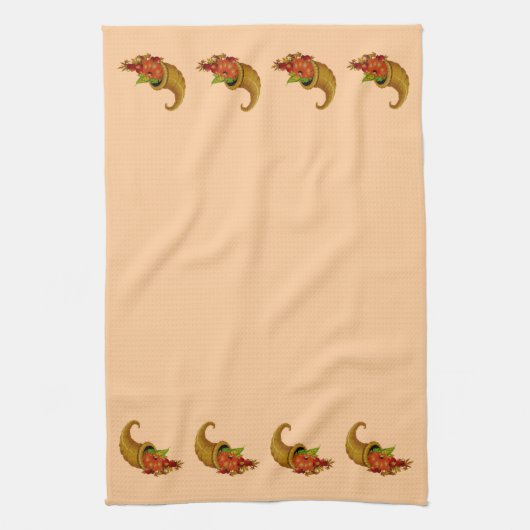 Cornucopia Row Peach Keuken Handdoeken (Verticaal)