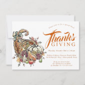 Cornucopia sublimatie | ORANJE THANKSGIVING Kaart (Voorkant)