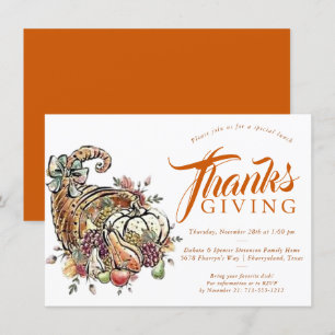 Cornucopia sublimatie   ORANJE THANKSGIVING Kaart